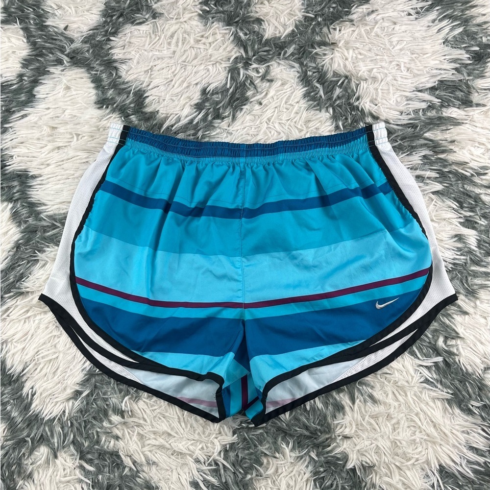 Nike Women's Dri-Fit Running Shorts Blue Striped Size Large